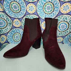 Attention Burgundy Ankle Booties